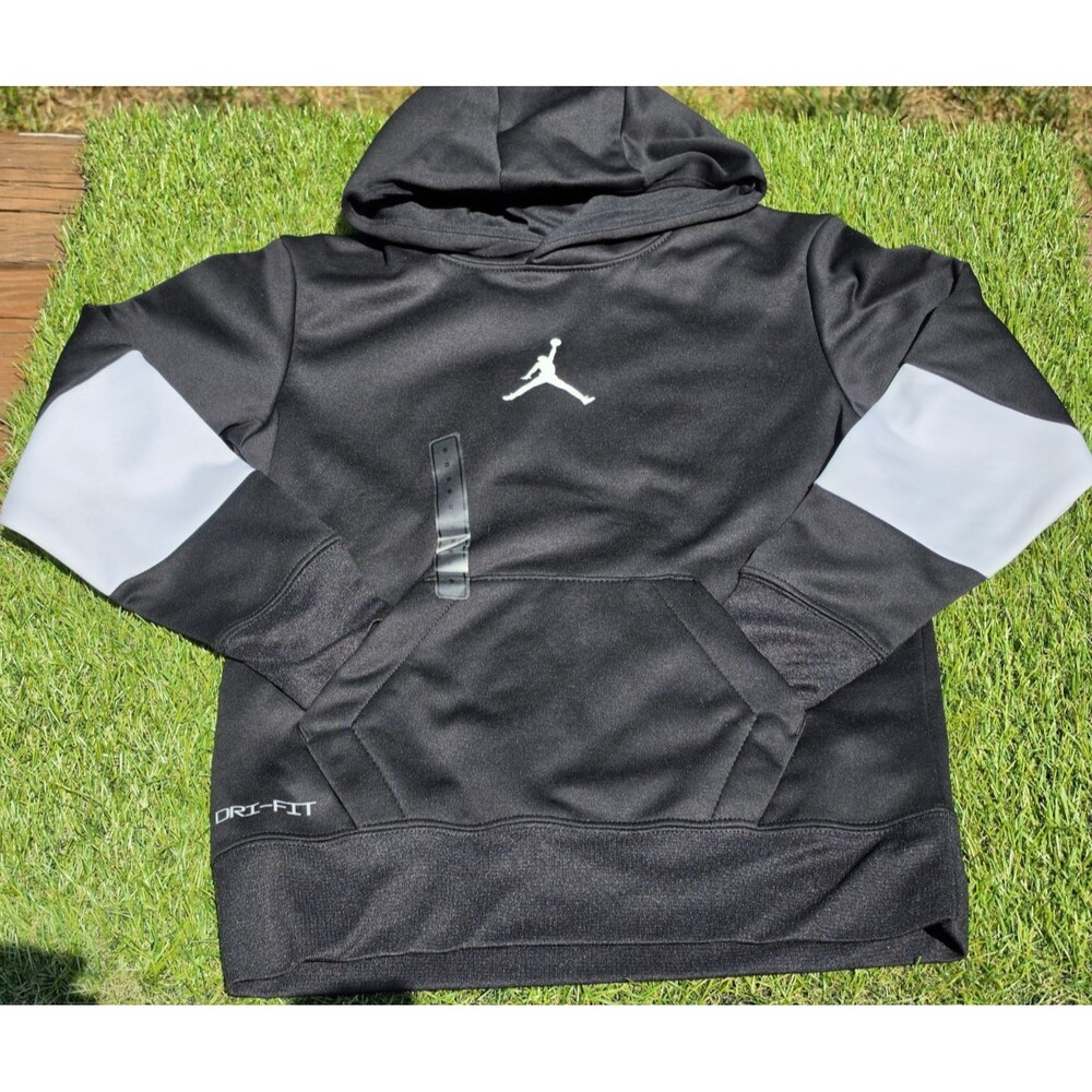 Jordan Nike Youth Pullover Thermal  Black Hoodie Core Performance Size SMALL New